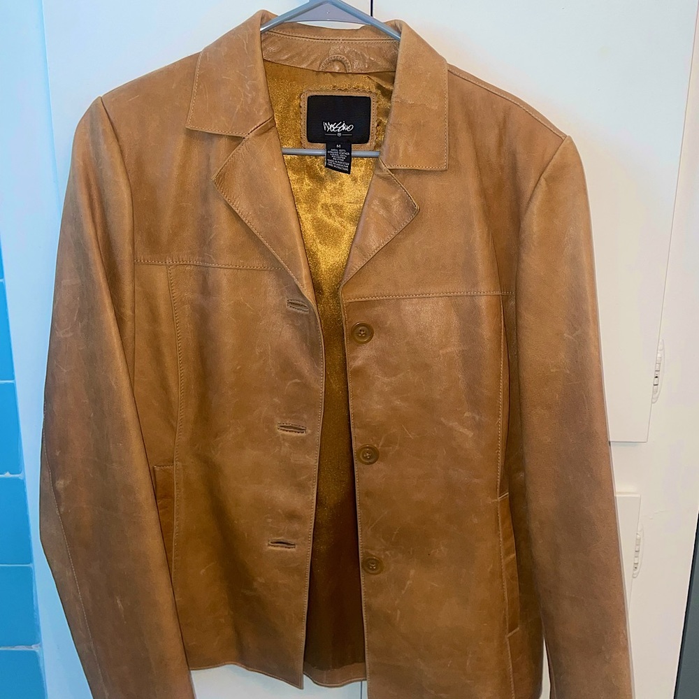 Vintage 90s Mossimo Leather Jacket (Brown)
